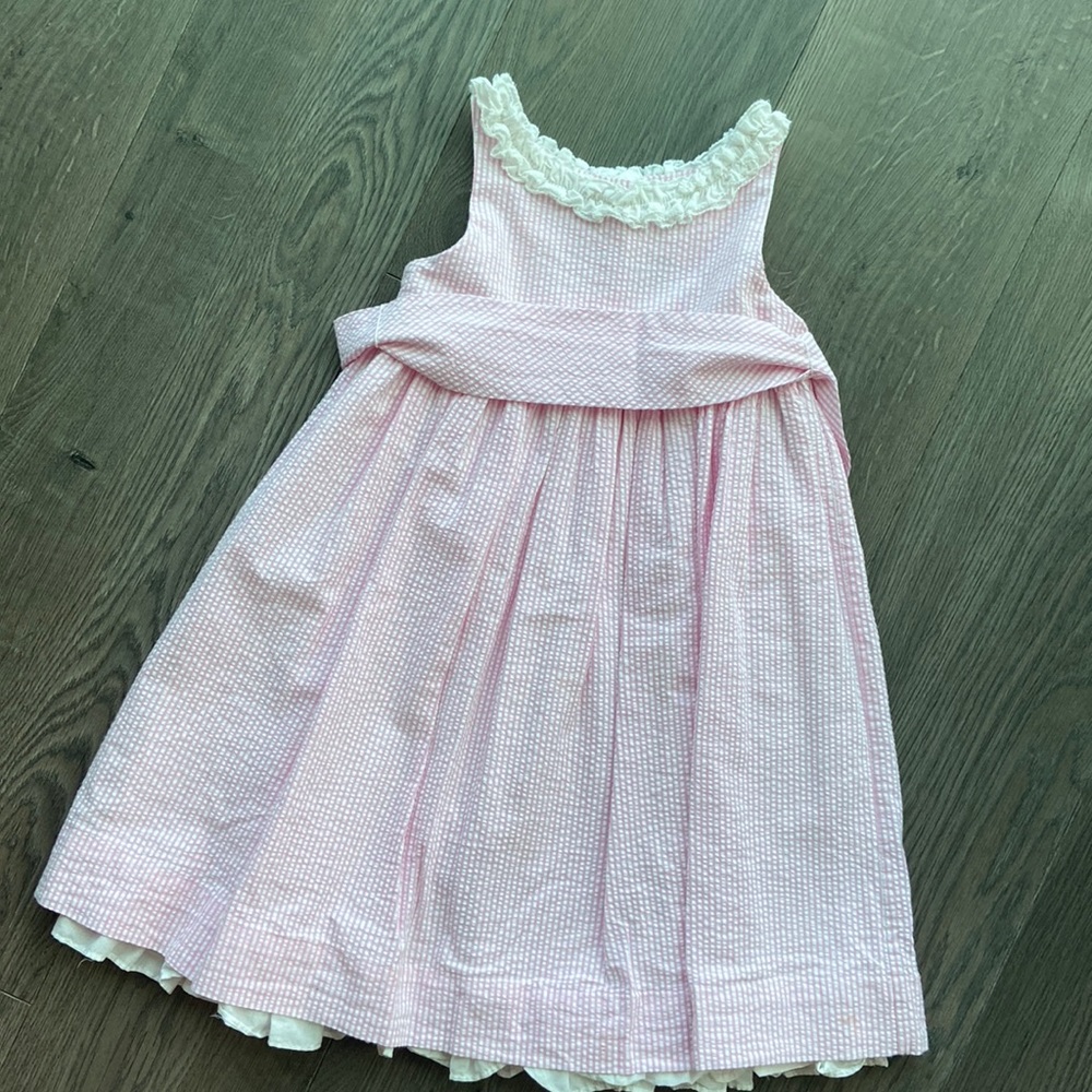 EUC Polo Ralph Lauren pink seersucker dress